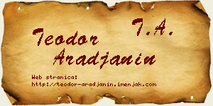 Teodor Arađanin vizit kartica